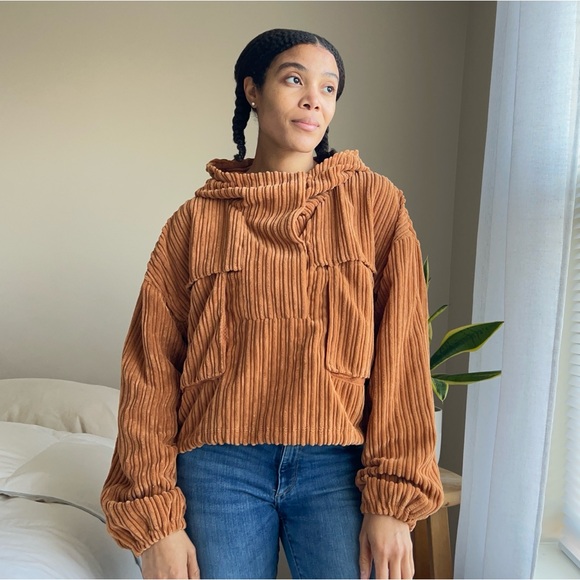 Free People FP MOVEMENT Bring The Heat Corded Corduroy Pullover Top XS - Picture 2 of 11